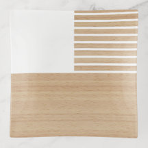 Contemporary Block Stripes Pattern On Faux Wooden