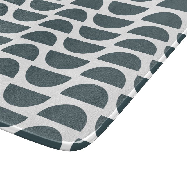 Contemporary Blue Abstract Geometric Print Cutting Board (Corner)