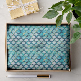 Contemporary Blue Abstract Pattern Tissue Paper