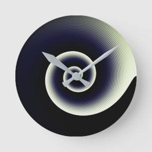 Contemporary Blue and Green Stylish Twirl Pattern Round Clock