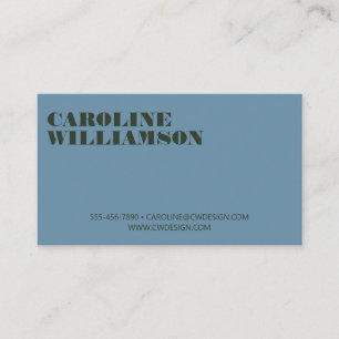 Contemporary Blue Green Minimalist Bold Name Logo Business Card