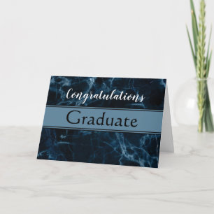 Contemporary Blue Marble Graduation Card