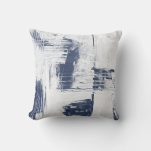 Contemporary Blue/White Abstract Decor Pillow