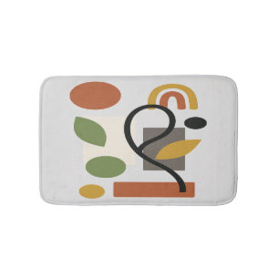 Contemporary Botanical Geometry Bath Mat