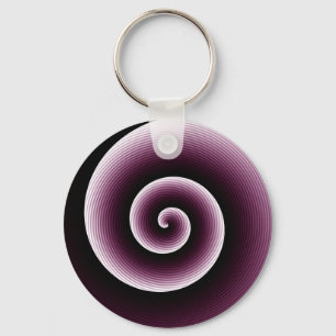 Contemporary Burgundy Red Stylish Twirl Pattern Key Ring