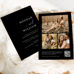 Contemporary Calligraphy Photo Collage QR Code Invitation