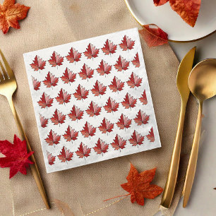 Contemporary Canadian Maple Leaf Pattern ID1071 Napkin