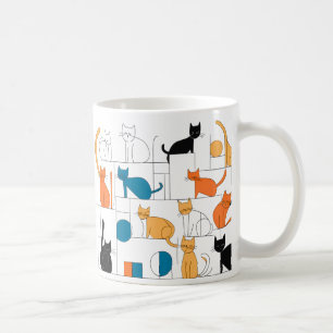 Contemporary Cat Art Cat Silhouettes Mug