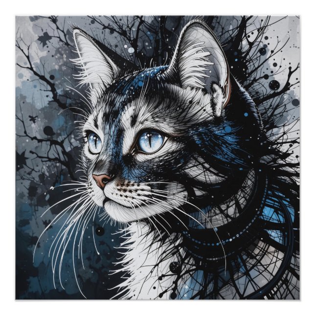 Contemporary Cat Glossy Poster (Front)