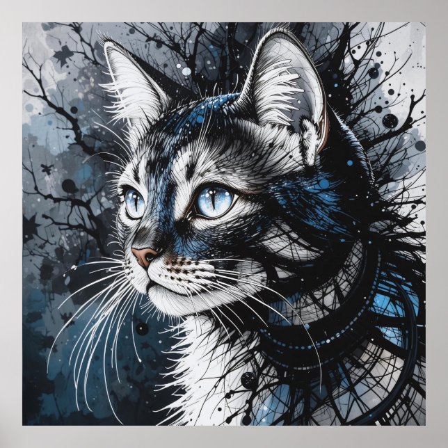 Contemporary Cat Poster (Front)