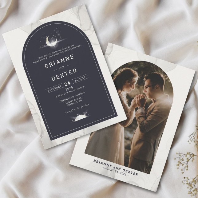Contemporary Celestial Wedding Invitation (Creator Uploaded)