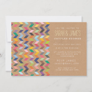 Contemporary Chevron Couples Shower Party Invite