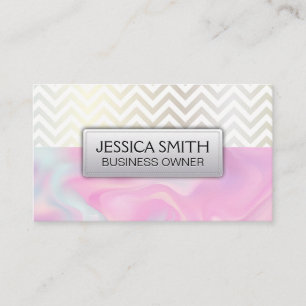 Contemporary Chevron Pastel Liquid Business Card