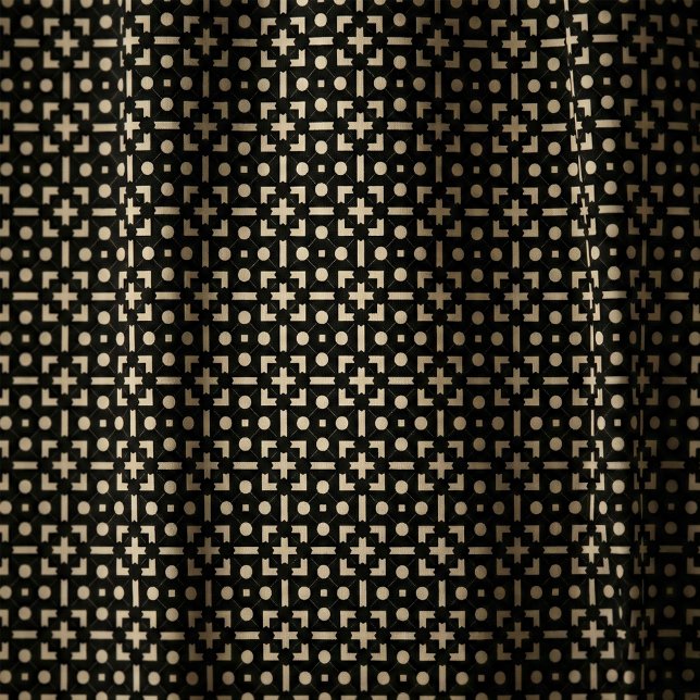 Contemporary Chic Black & Beige Geometric Pattern Fabric (Creator Uploaded)