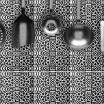 Contemporary Chic Black & White Geometric Pattern Tile<br><div class="desc">Unique eye-catching decorative tile featuring a seamless mosaic pattern composed of featuring geometric shapes in black and white.</div>