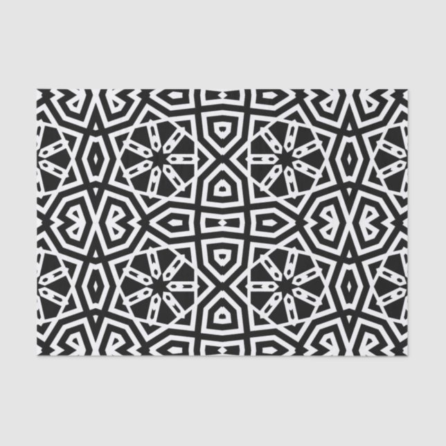 Contemporary Chic Black & White Geometric Pattern Tissue Paper (Front)