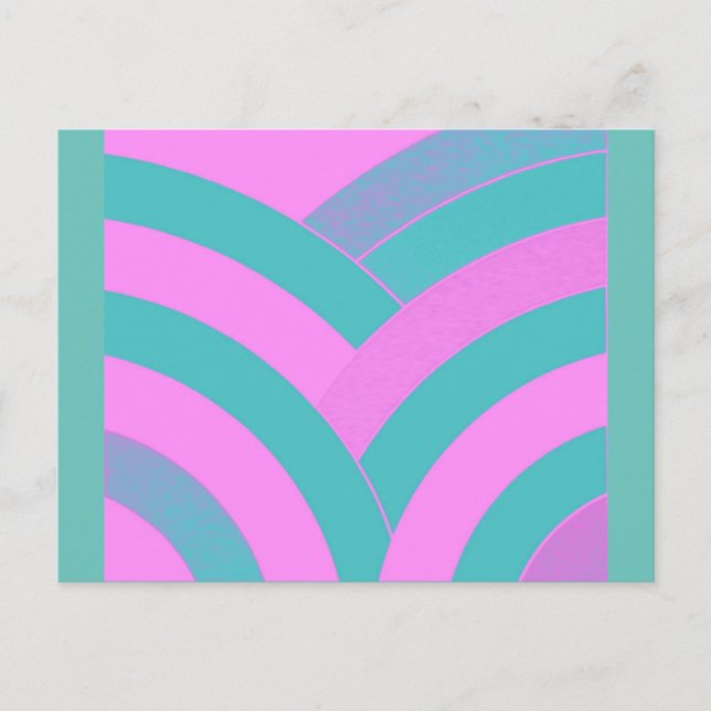 contemporary chic curved chevrons postcard (Front)