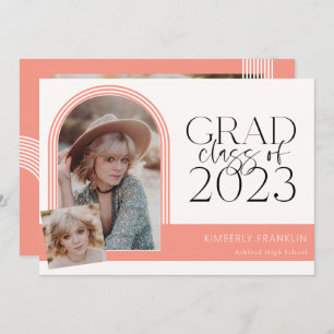 Contemporary Chic Graduation Photo Invitation