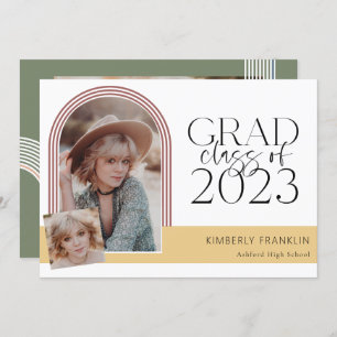 Contemporary Chic Graduation Photo Invitation