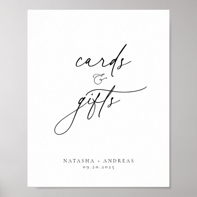 Contemporary Chic Minimalist Cards Gifts Poster (Front)
