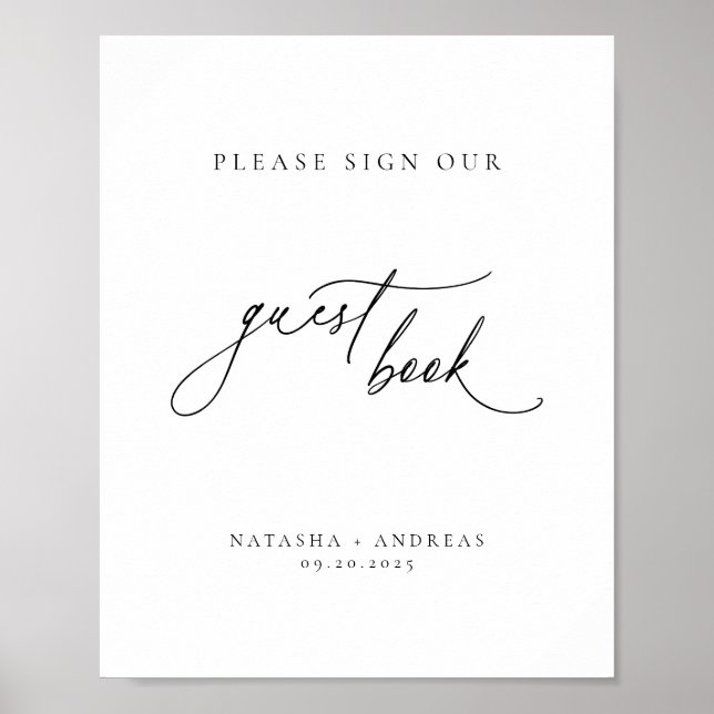 Contemporary Chic Minimalist Guest Book (Front)