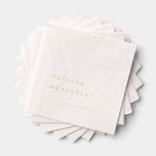 Contemporary Chic Minimalist Wedding Foil Napkins