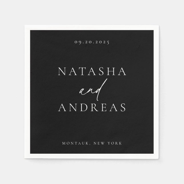 Contemporary Chic Minimalist Wedding Napkin (Front)