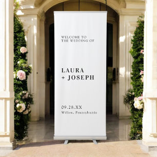 Contemporary Chic Minimalist Wedding Welcome Retractable Banner