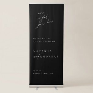 Contemporary Chic Minimalist Wedding Welcome Retractable Banner