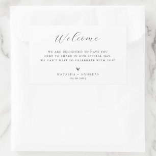 Contemporary Chic Minimalist Welcome Rectangular Sticker