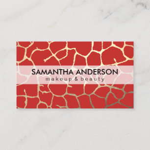 Contemporary Chic Pattern Red Black Business Card