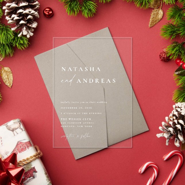 Contemporary Chic Wedding Acrylic Invitations (Insitu (Holiday))