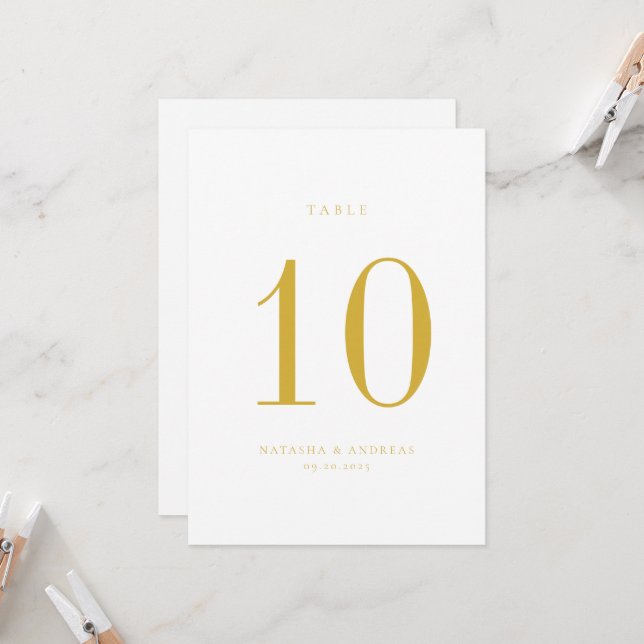 Contemporary Chic Wedding Table Number Card (Front/Back In Situ)