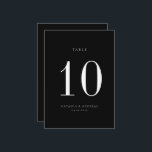Contemporary Chic Wedding Table Number Card<br><div class="desc">Contemporary Chic minimalist,  black and white wedding table number card. Please note that table number cards must be numbered and added to your cart individually.</div>