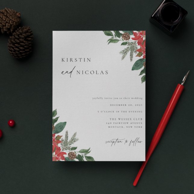 Contemporary Chic Winter Wedding Invitation (Creator Uploaded)