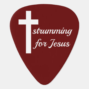 Contemporary Christian Band Strumming Jesus Red Guitar Pick