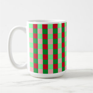 Contemporary Christmas Chequerboard Pattern Coffee Mug