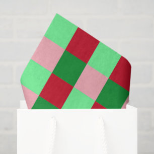 Contemporary Christmas Chequerboard Pattern Tissue Paper
