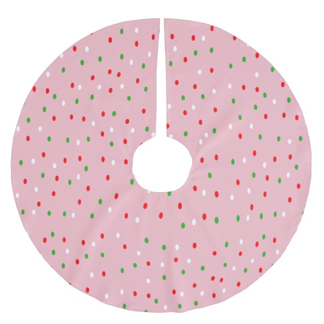 Contemporary Christmas Polka Dots  Brushed Polyester Tree Skirt (Front)