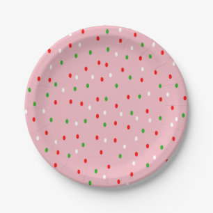 Contemporary Christmas Polka Dots  Paper Plate