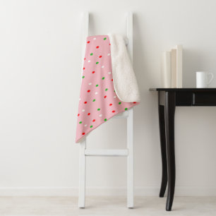 Contemporary Christmas Polka Dots Sherpa Blanket