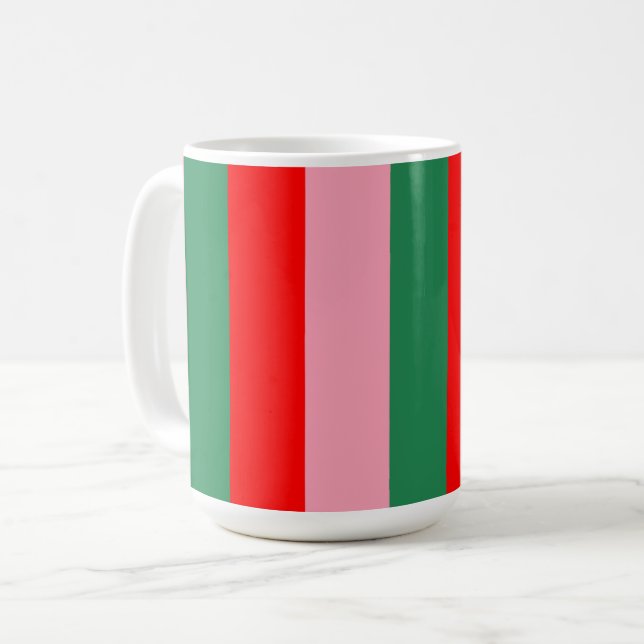 Contemporary Christmas Stripes  Coffee Mug (Front Left)
