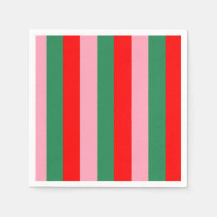 Contemporary Christmas Stripes Napkin