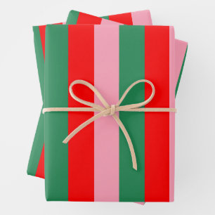Contemporary Christmas Stripes  Wrapping Paper Sheet