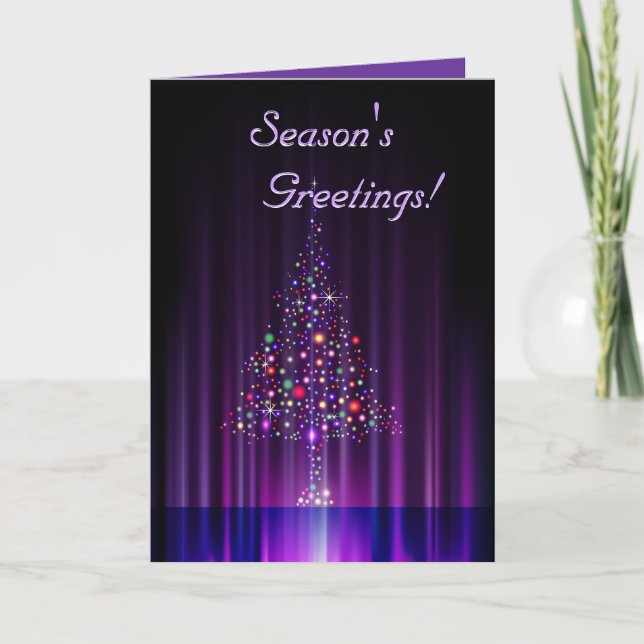 Contemporary Christmas Tree Holiday Card (Front)