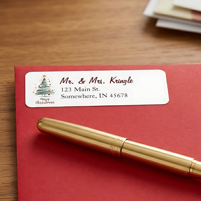 Contemporary Christmas Tree Return Address  (Creator Uploaded)