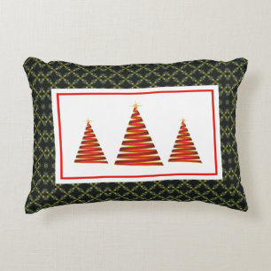 Contemporary Christmas Tree Trio Decorative Cushion