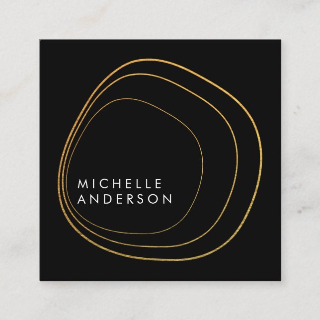 Contemporary Circular Pattern Square Business Card (Front)