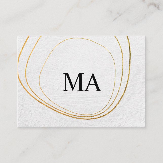 Contemporary Circular Pattern White Texture Business Card (Front)