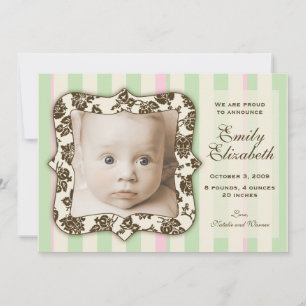 Contemporary Classic Baby Announcement: Girl Announcement